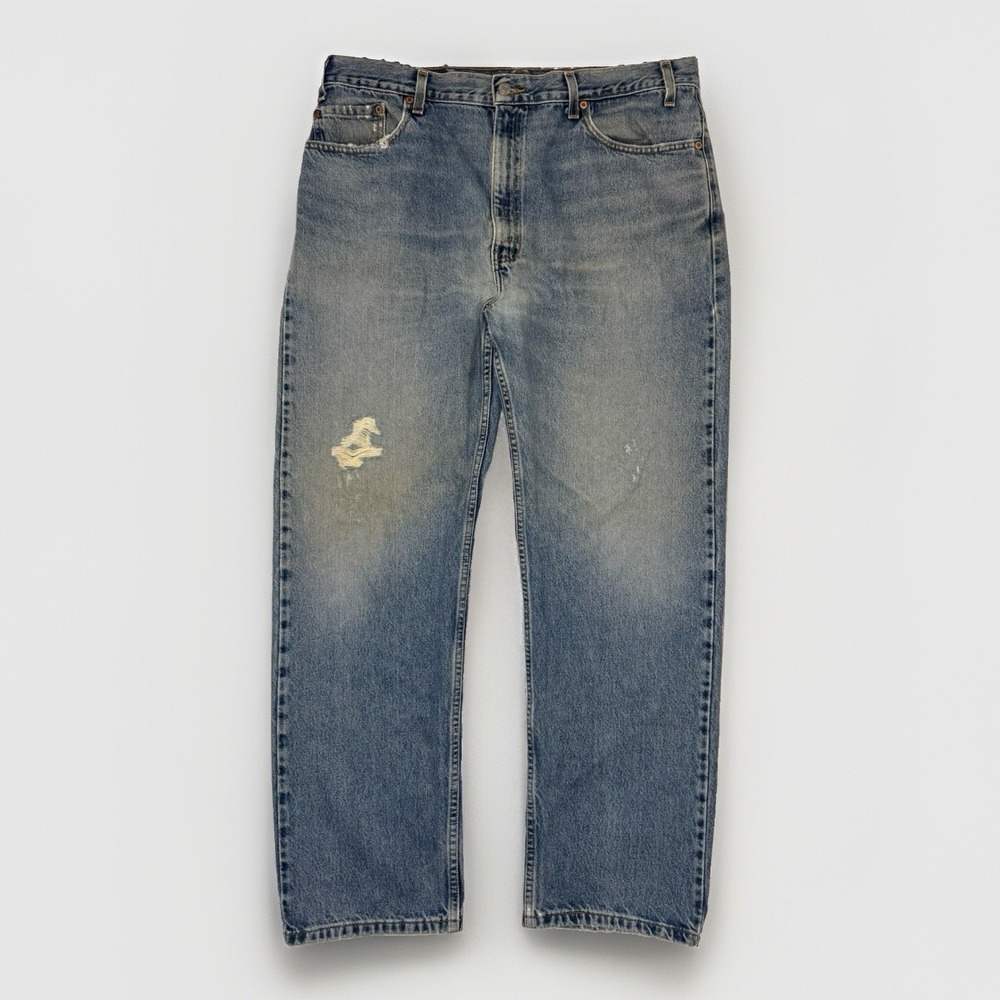 Vintage 90s Levi's 505 Jeans Mens 40x30 Regular Fit Light Wash Distressed